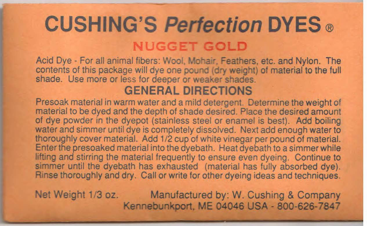 Nugget Gold Cushing Acid Dye