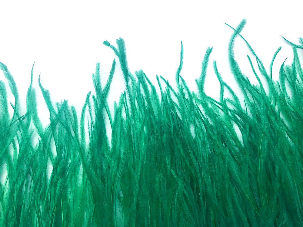 6 Inch Strip - Ocean Green Ostrich Fringe Trim Feather