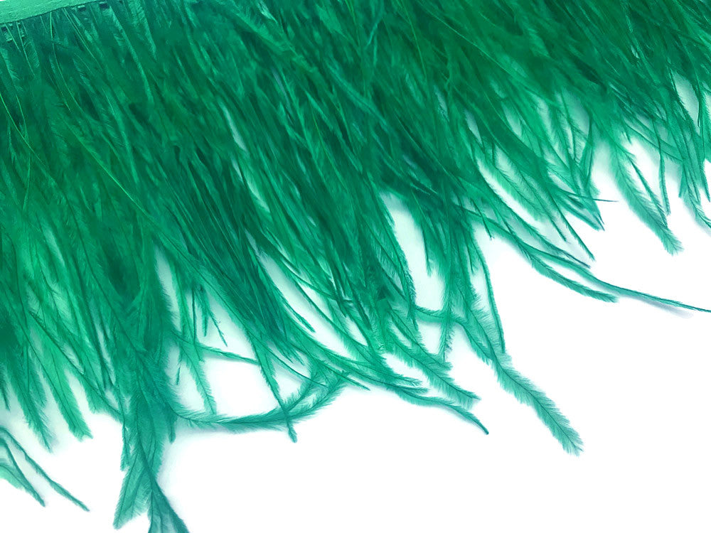 6 Inch Strip - Ocean Green Ostrich Fringe Trim Feather