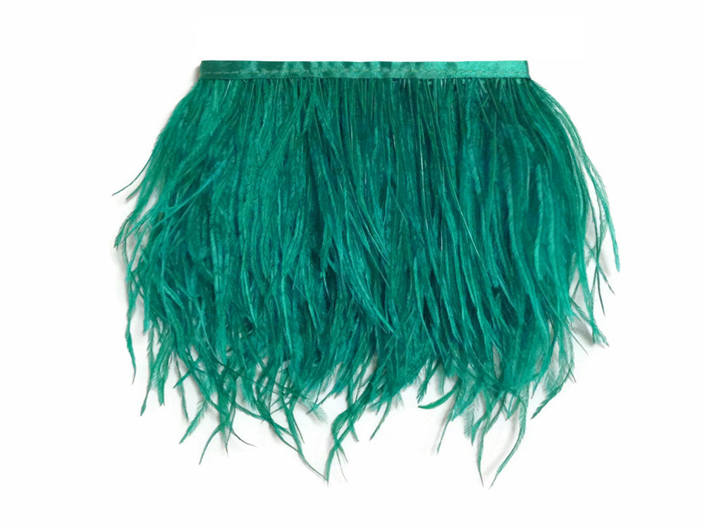 10 Yards - Ocean Green Ostrich Fringe Trim Wholesale Feather (Bulk)