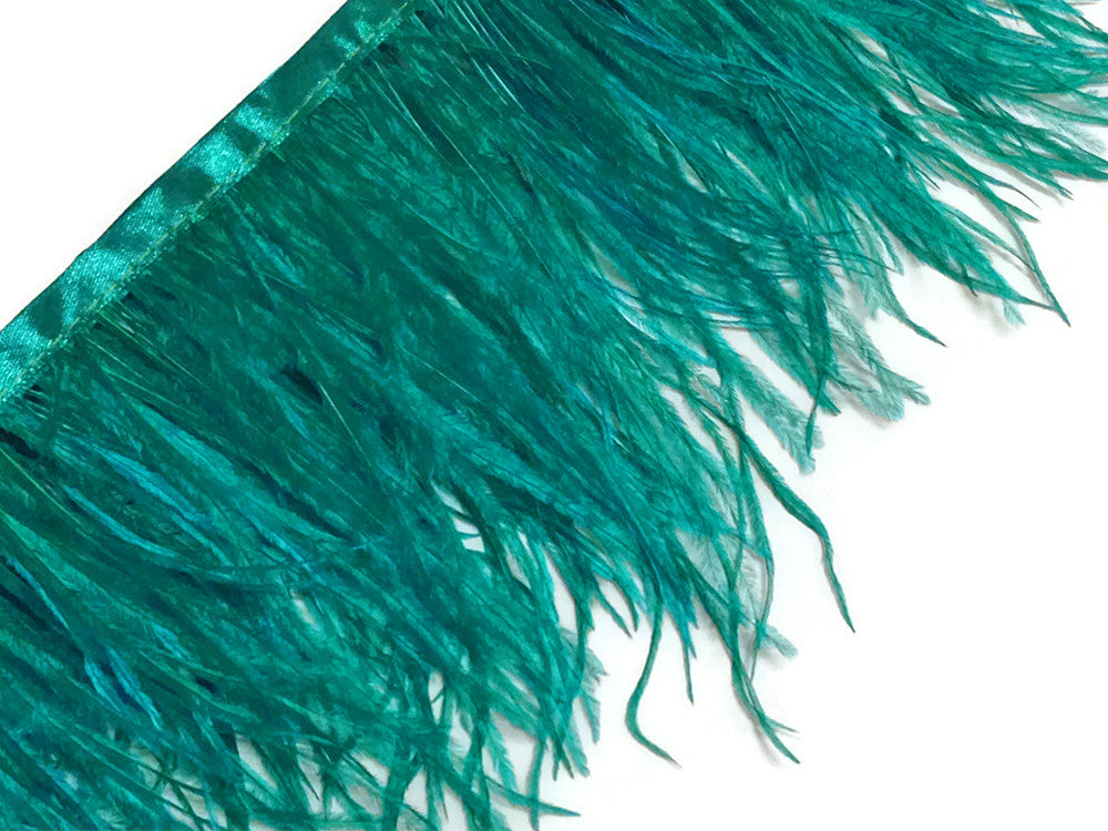 10 Yards - Ocean Green Ostrich Fringe Trim Wholesale Feather (Bulk)