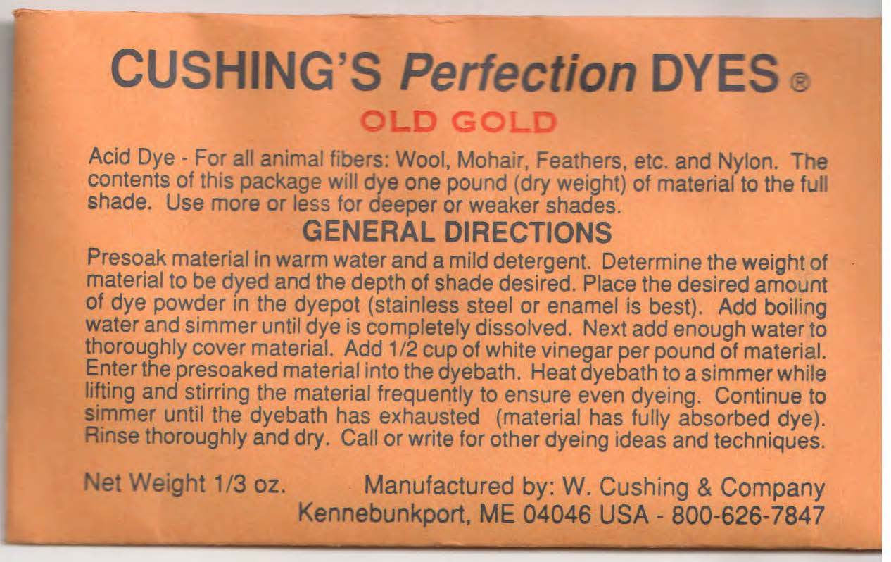 Old Gold Cushing Acid Dye