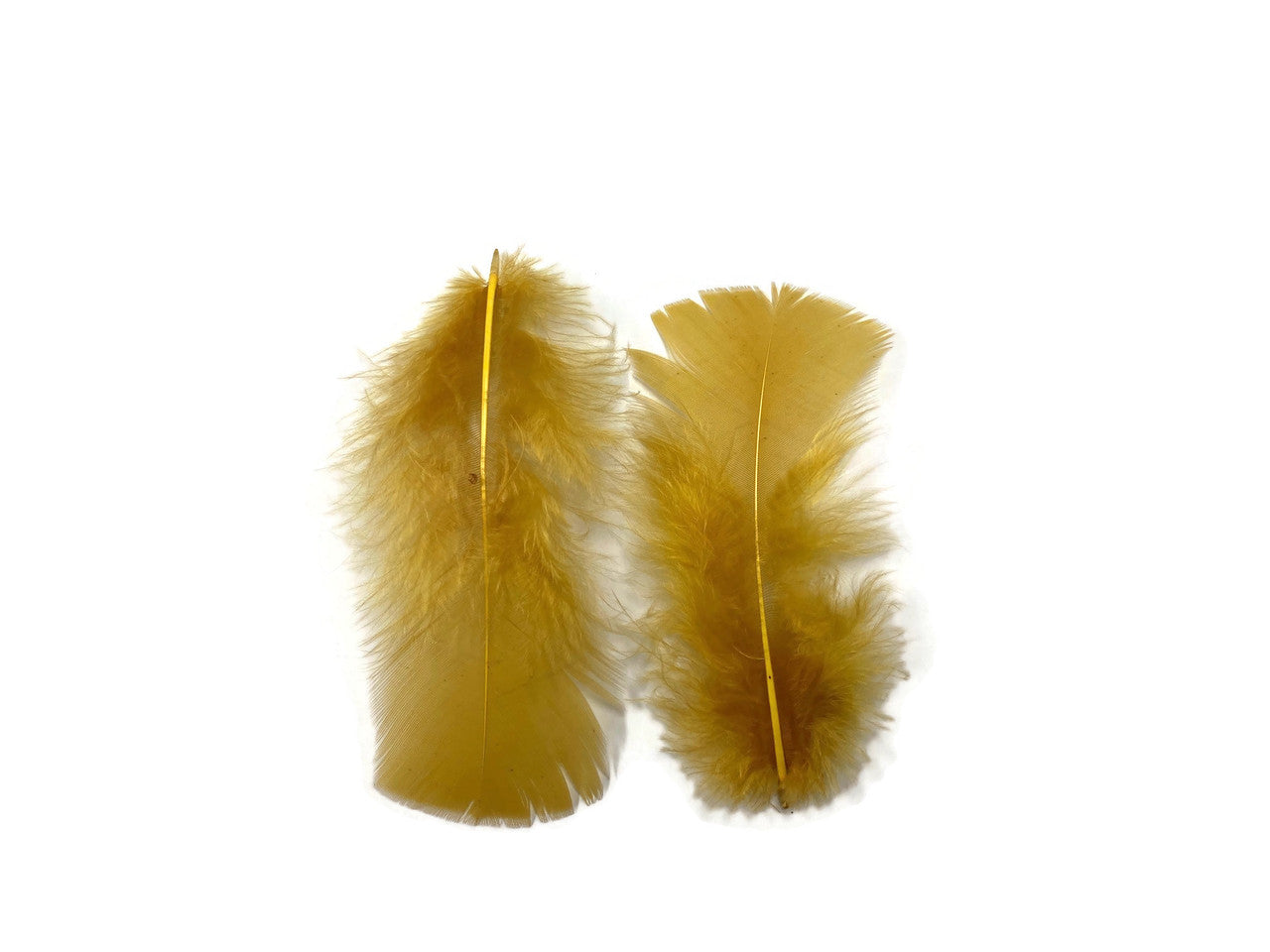 1 Pack - Antique Gold Dyed Turkey T-Base triangle Body Plumage Feathers 0.50 Oz.