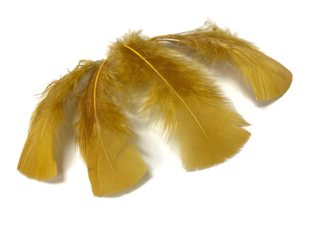 1 Pack - Antique Gold Dyed Turkey T-Base triangle Body Plumage Feathers 0.50 Oz.