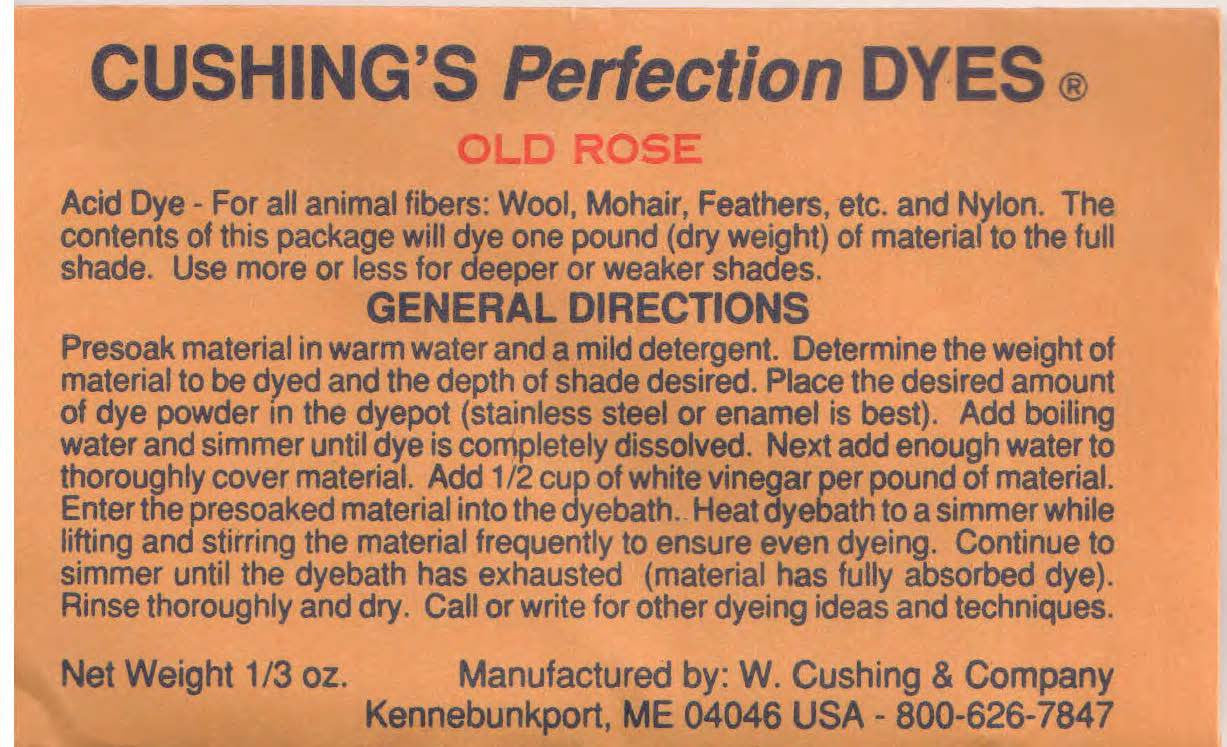 Old Rose Cushing Acid Dye