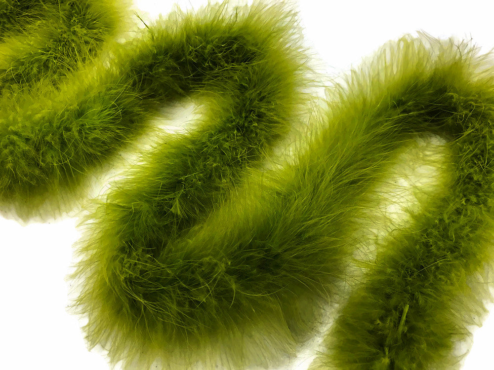 2 Yards - Moss Green Turkey Medium Weight Marabou Feather Boa 25 Gram