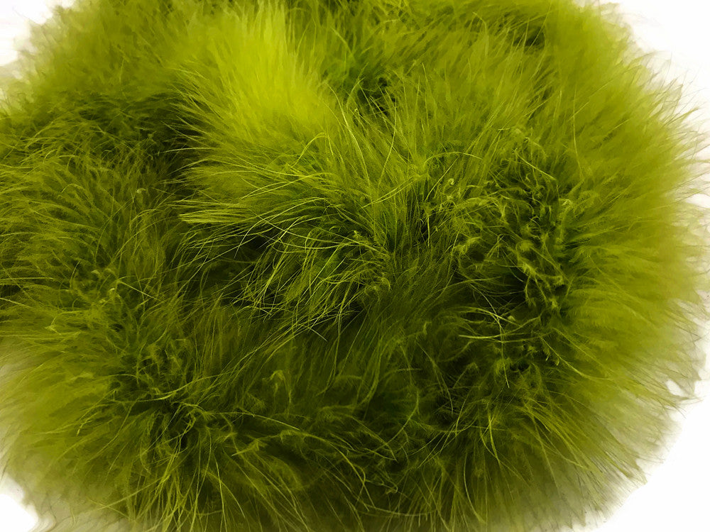 2 Yards - Moss Green Turkey Medium Weight Marabou Feather Boa 25 Gram