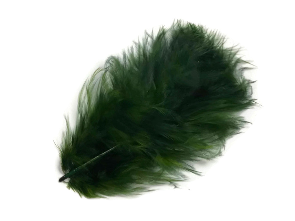 1/4 Lb - Olive Green Turkey Marabou Short Down Fluffy Loose Wholesale Feathers (Bulk)