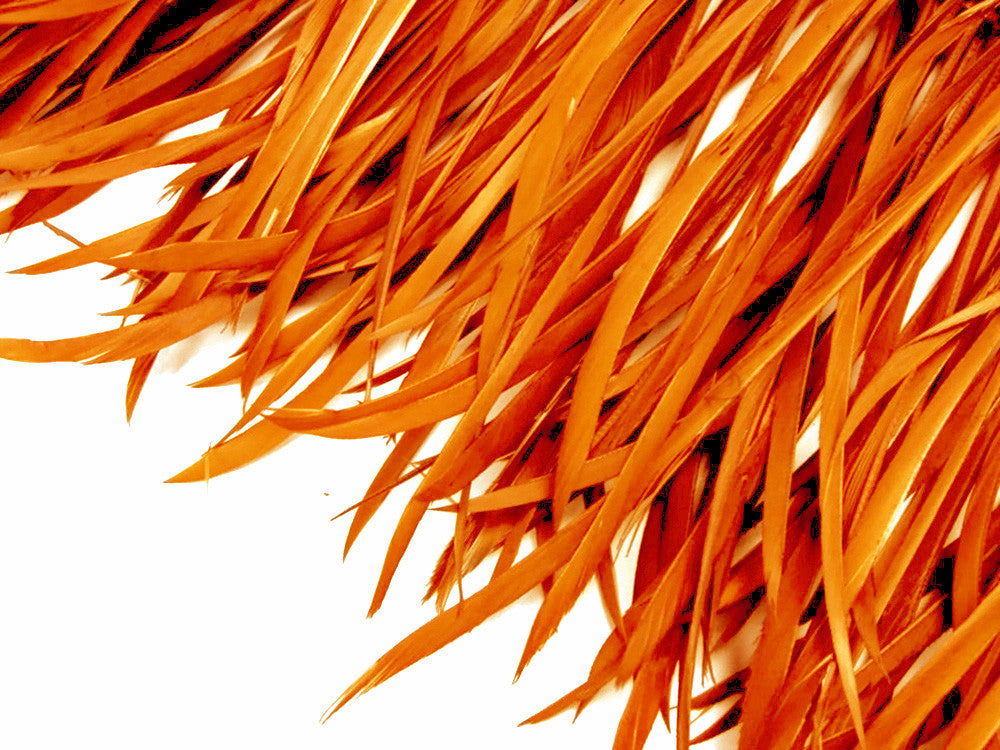 1 Yard - Orange Goose Biots Stripped Wing Wholesale Feather Trim