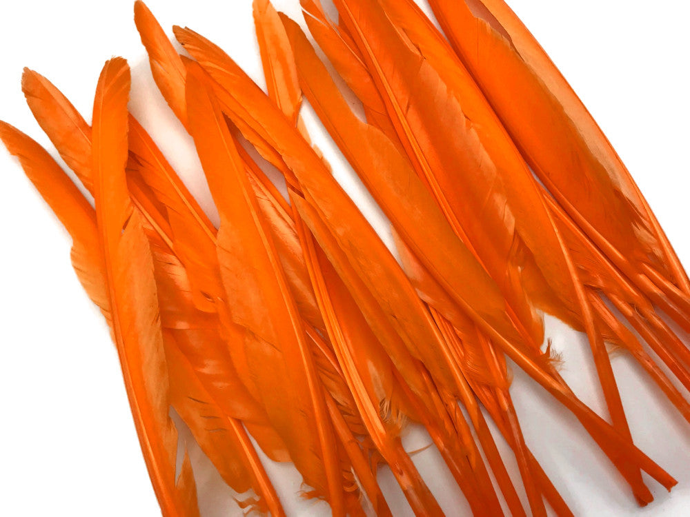 10 Pieces - Orange Goose Pointers Long Primaries Wing Feathers