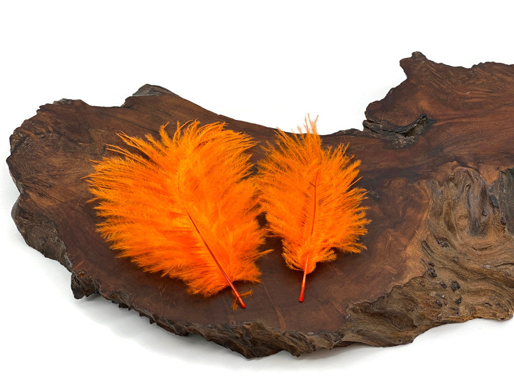 1 Pack - Orange Ostrich Small Confetti Feathers 0.3 Oz