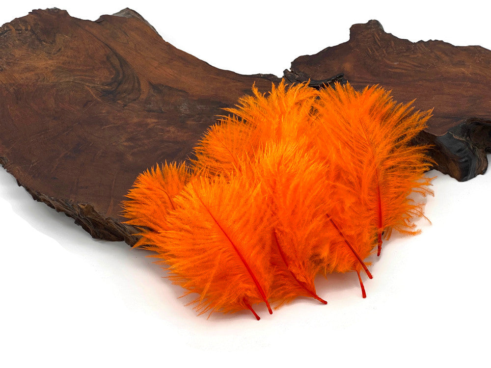 1 Pack - Orange Ostrich Small Confetti Feathers 0.3 Oz