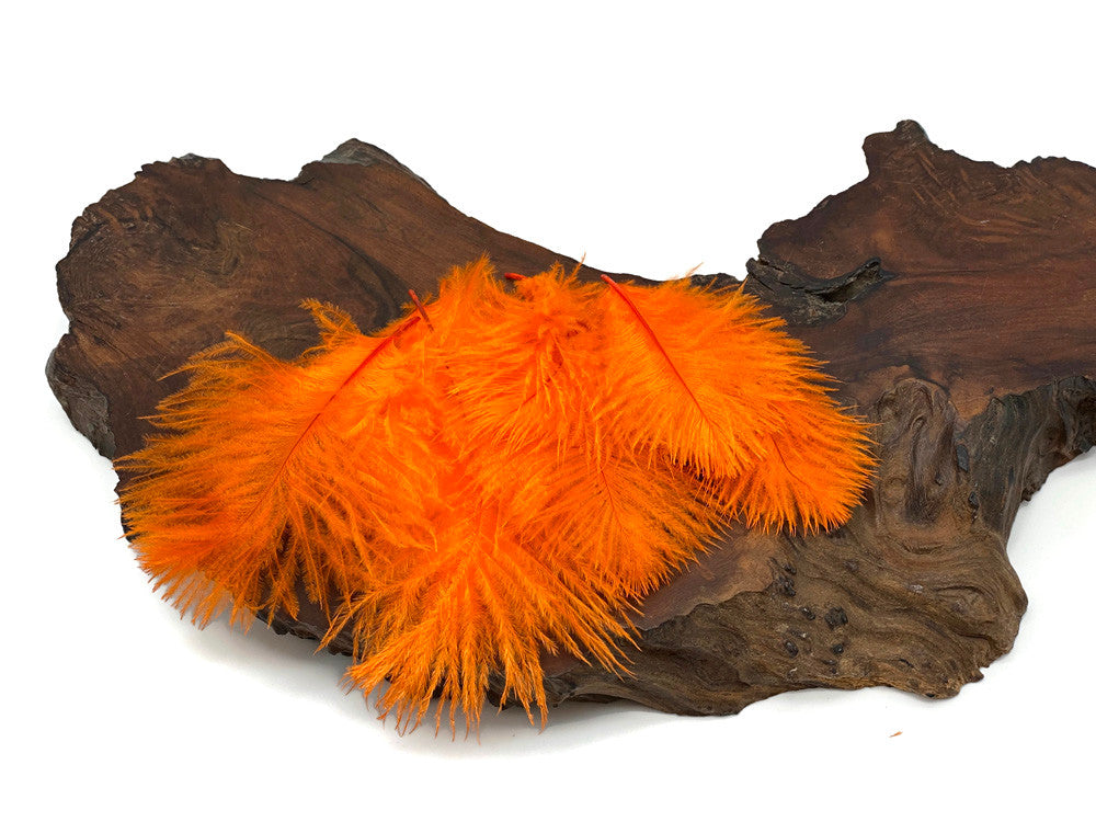 1 Pack - Orange Ostrich Small Confetti Feathers 0.3 Oz