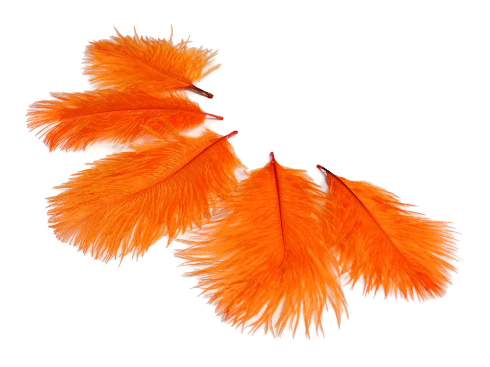 1 Pack - Orange Ostrich Small Confetti Feathers 0.3 Oz