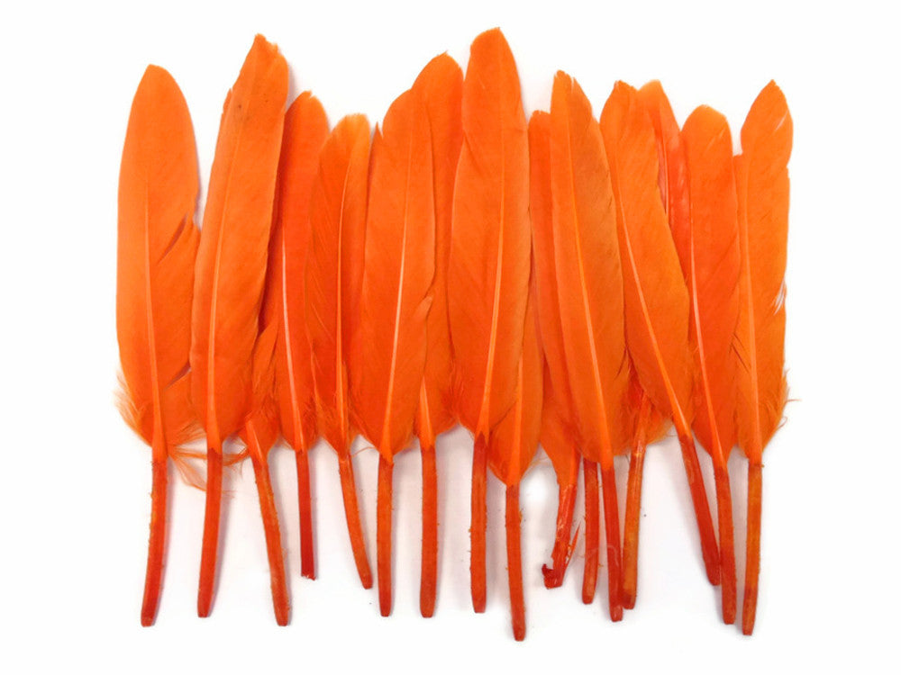 1/4 Lb. - Orange Dyed Duck Cochettes Loose Wing Quill Wholesale Feather (Bulk)