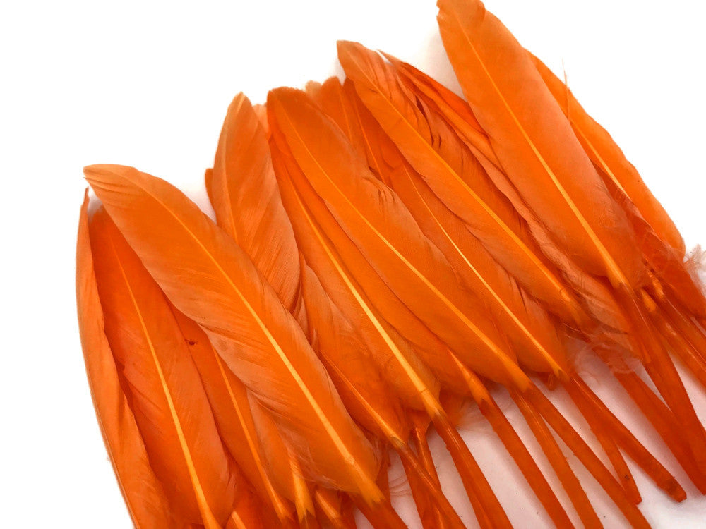 1 Pack - Orange Dyed Duck Cochettes Loose Wing Quill Feather 0.30 Oz.