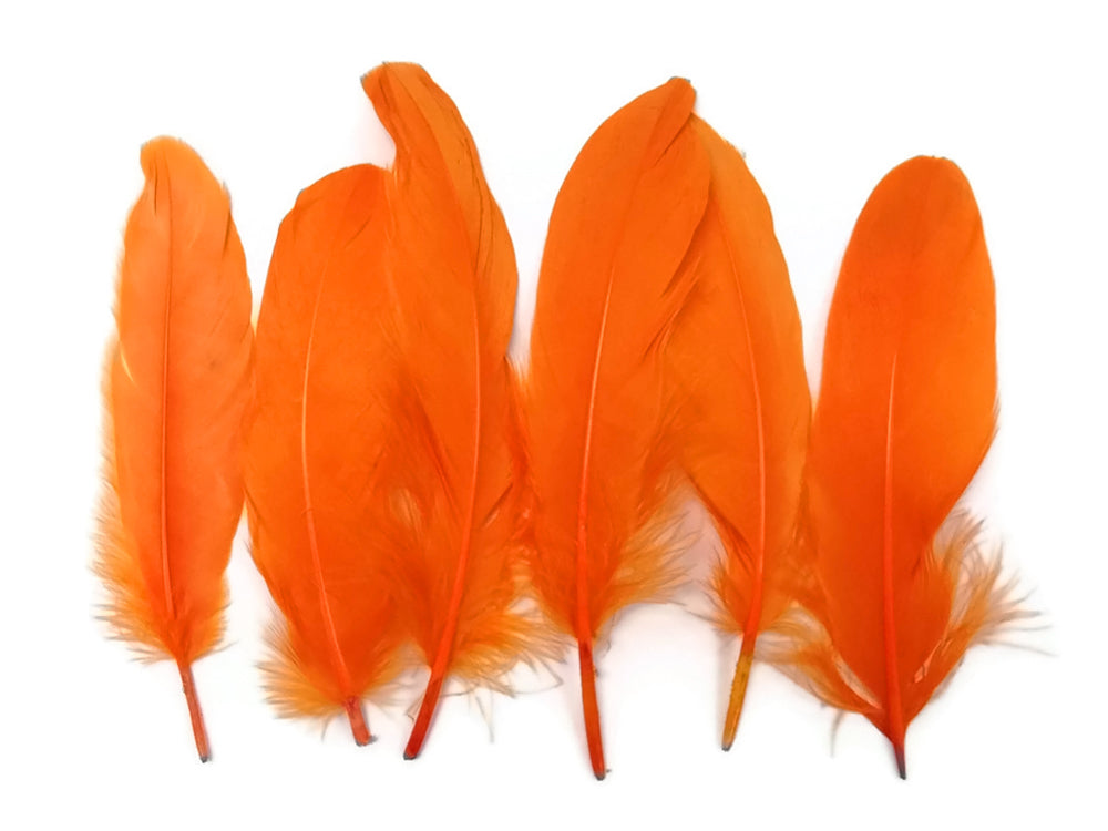 1/4 lbs. - Orange Goose Satinettes Pallet Soft Wing Quill Wholesale Feathers (Bulk)