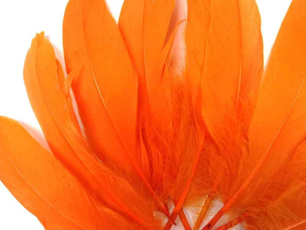 1/4 lbs. - Orange Goose Satinettes Pallet Soft Wing Quill Wholesale Feathers (Bulk)