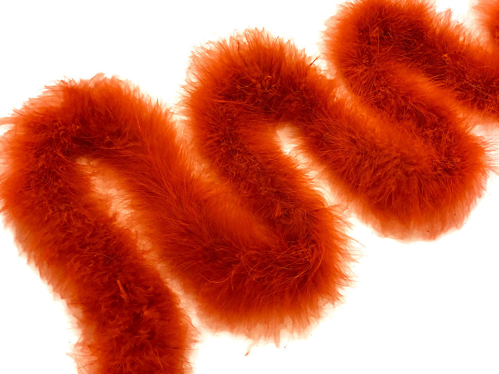 2 Yards - Orange Turkey Medium Weight Marabou Feather Boa 25 Gram