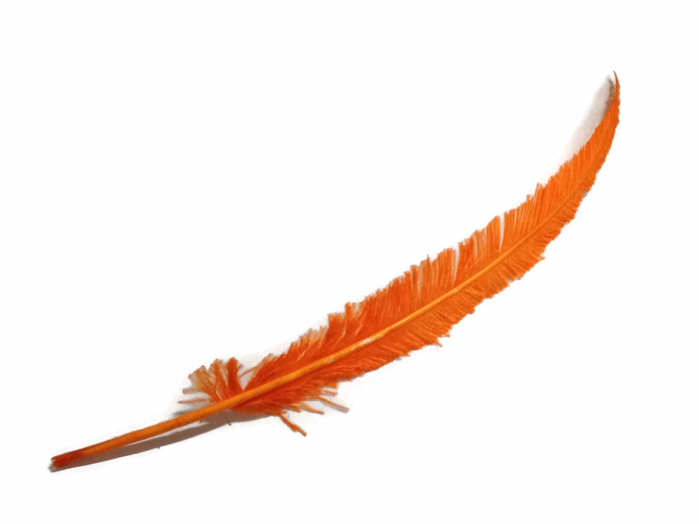 5 Pieces - Orange Long Ostrich Nandu Trimmed Feathers