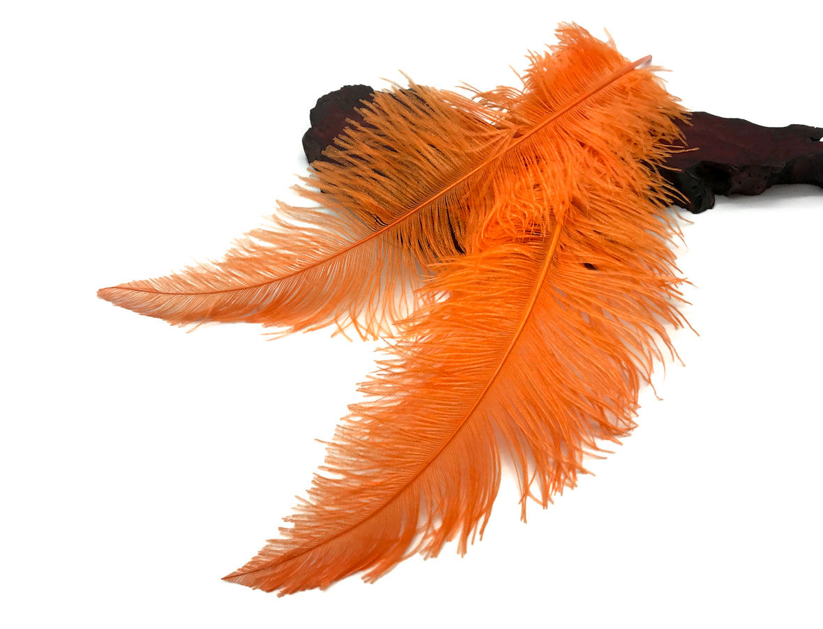 1/2 Lb - Orange Large Ostrich Spads Wholesale Feathers 20-28" (Bulk)