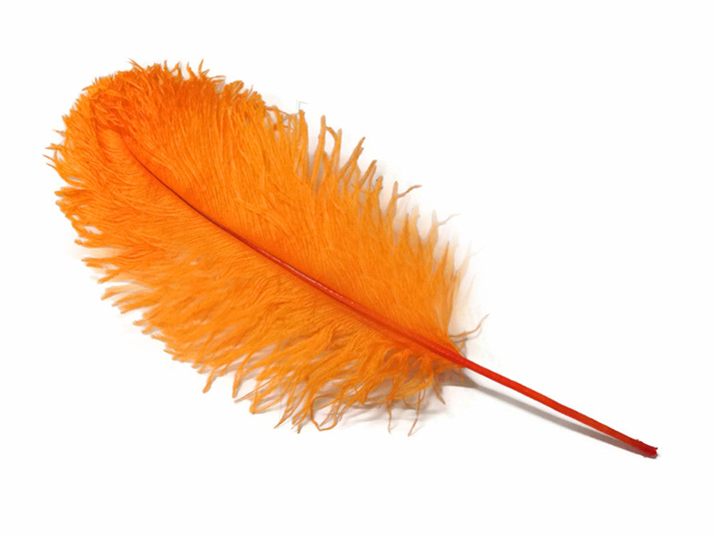 1/2 Lb - 12-16" Orange Ostrich Tail Wholesale Fancy Feathers (Bulk)