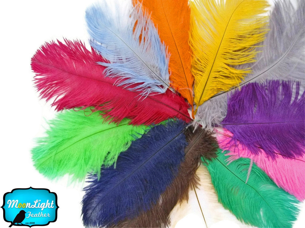 10 Pieces - 8-10" Brown Ostrich Dyed Drabs Feathers