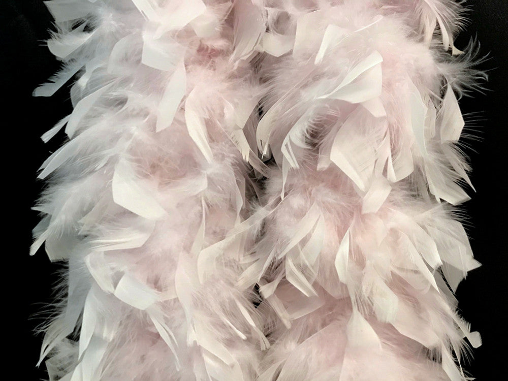2 Yards - Pale Pink Heavy Weight Chandelle Feather Boa | 80 Gram