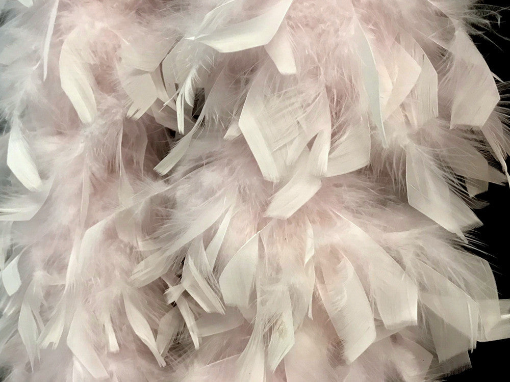 2 Yards - Pale Pink Heavy Weight Chandelle Feather Boa | 80 Gram