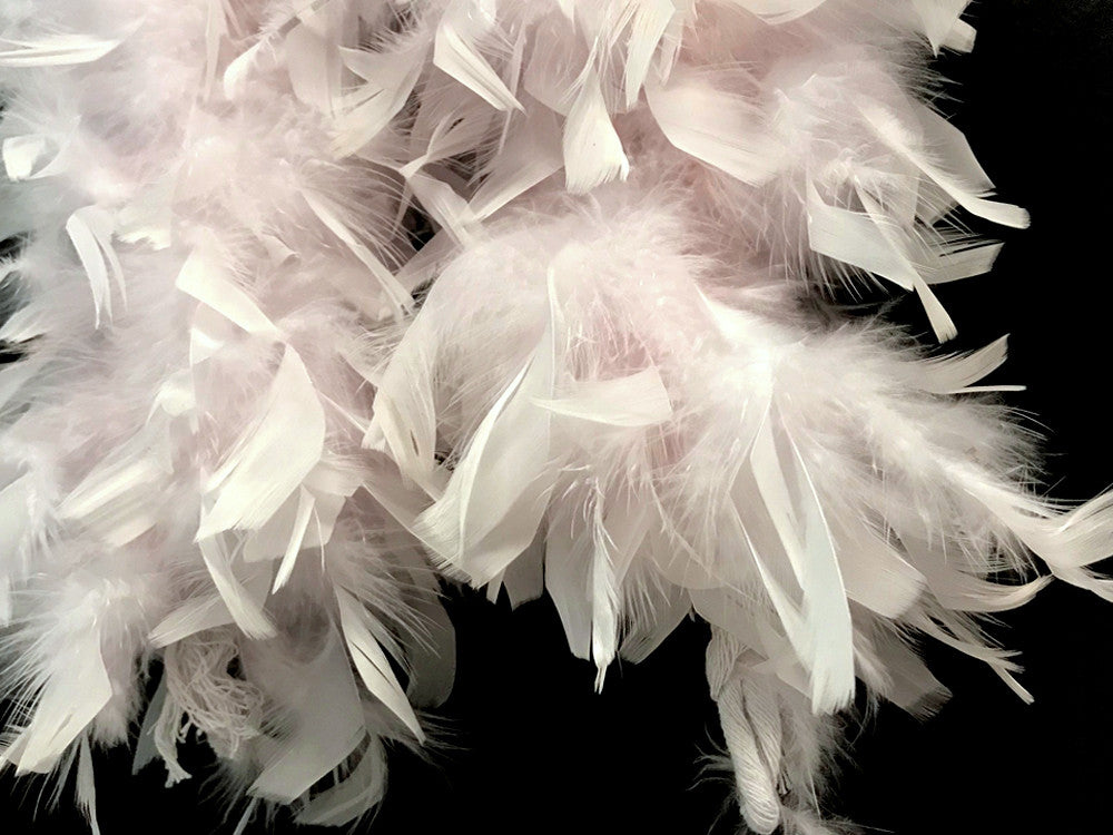 2 Yards - Pale Pink Heavy Weight Chandelle Feather Boa | 80 Gram