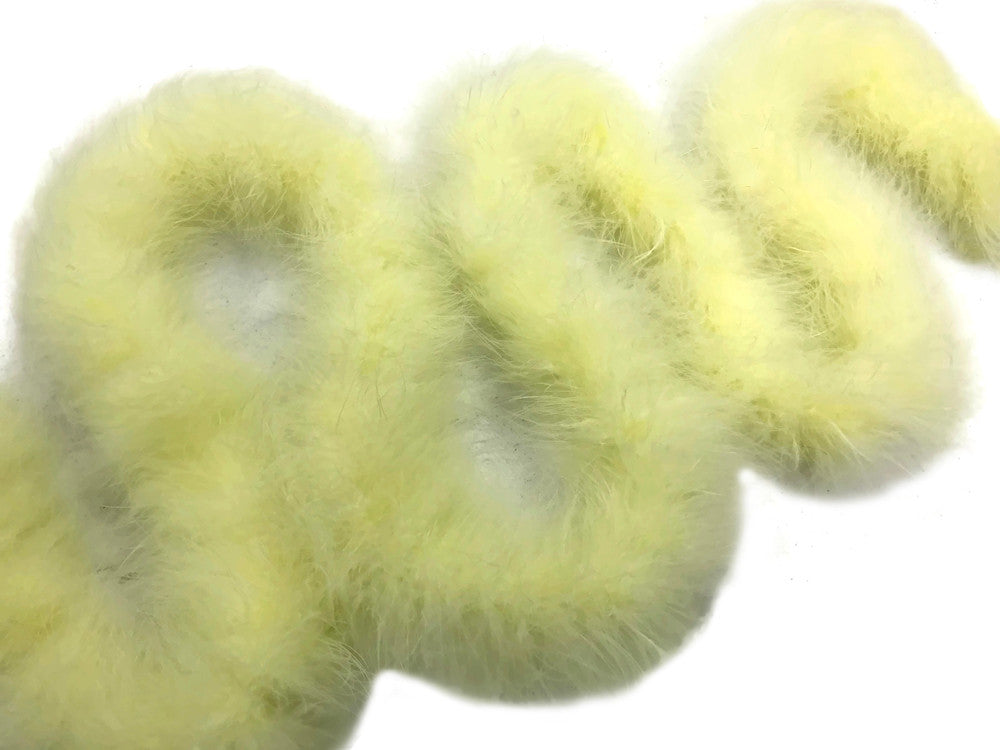 2 Yards - Pale Yellow Turkey Medium Weight Marabou Feather Boa 25 Gram