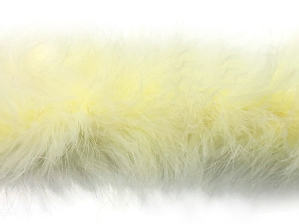 2 Yards - Pale Yellow Turkey Medium Weight Marabou Feather Boa 25 Gram