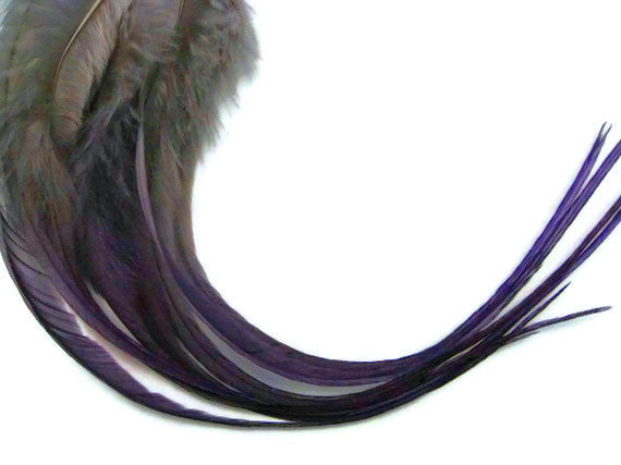 1 Dozen - Medium Pandora Blendz Rooster Saddle Whiting Hair Extension Feathers