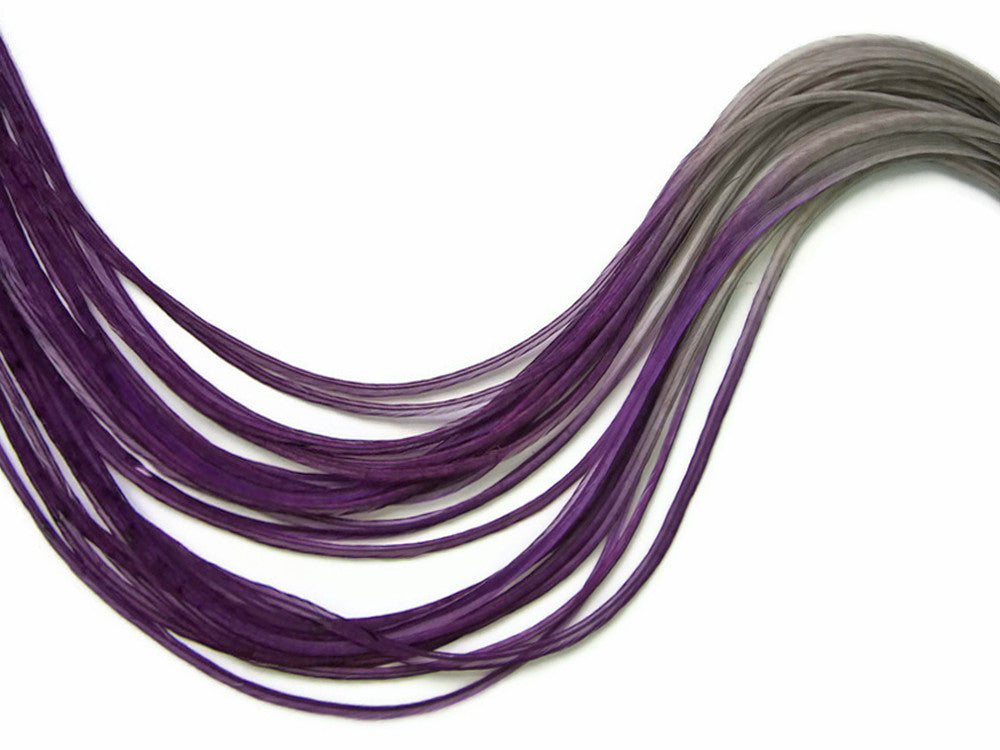 4 Pieces - Pandora Blendz Ombre Thin Long Whiting Farm Rooster Hair Extension Feathers