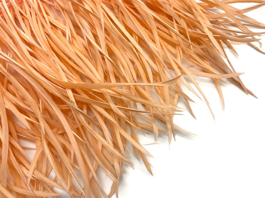 1 Yard - Peach Goose Biots Stripped Wing Wholesale Feather Trim