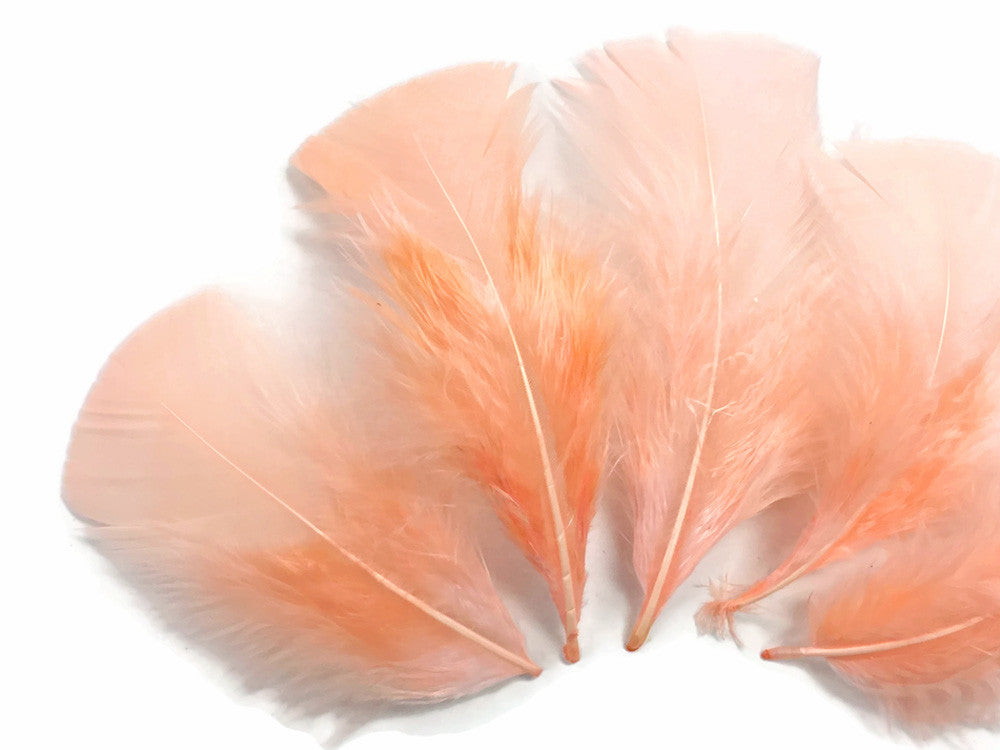 1 Pack - Peach Pink Dyed Turkey T-Base triangle Body Plumage Feathers 0.50 Oz.