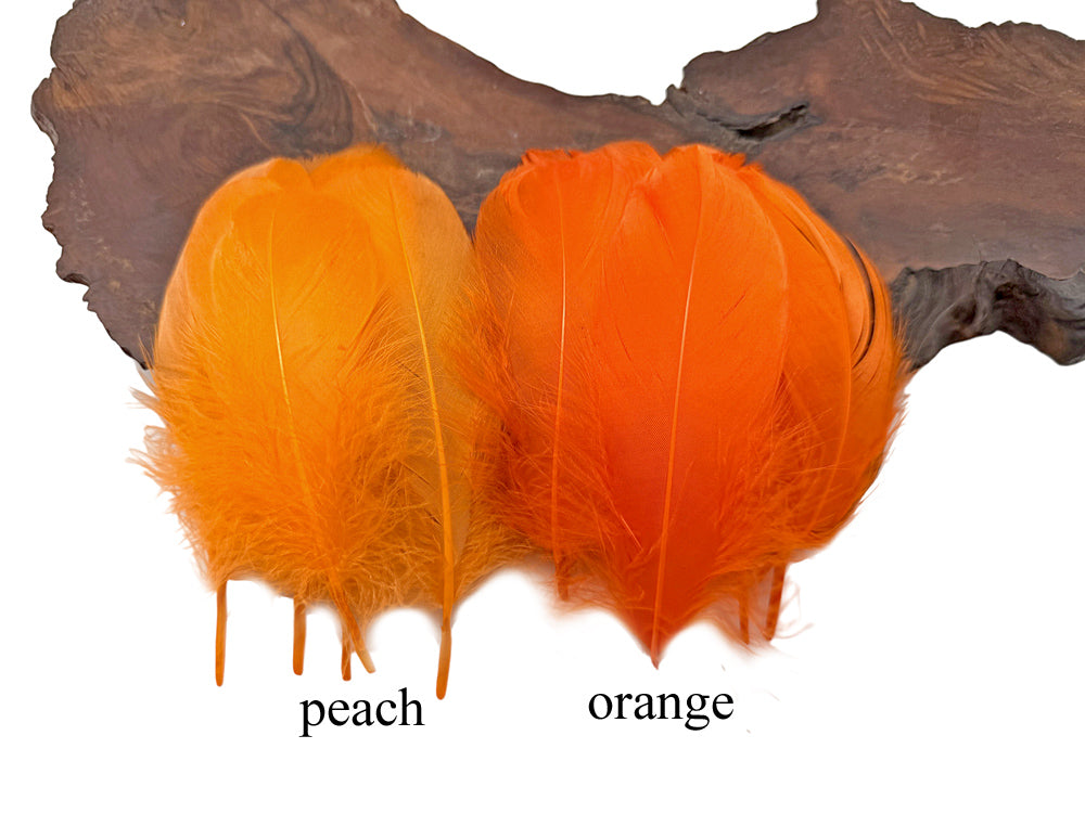1/4 lbs. - Orange Goose Nagoire Wholesale Feathers (Bulk)