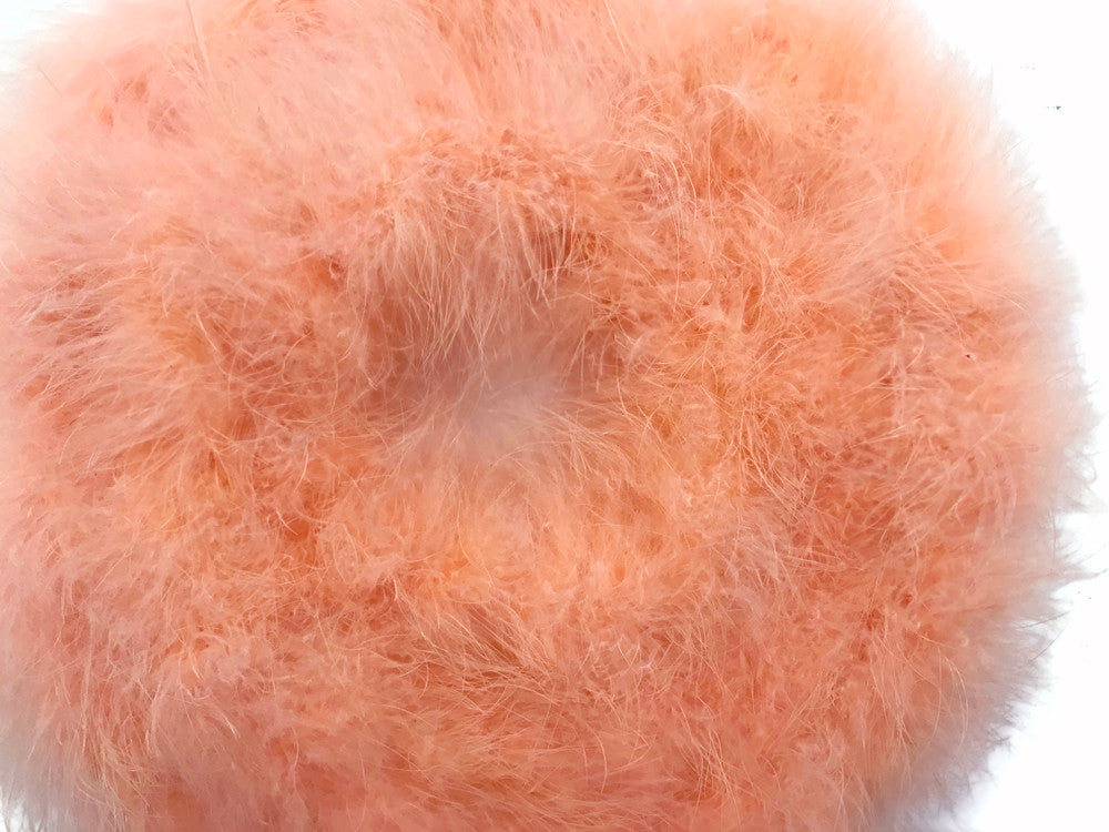 2 Yards - Peach Turkey Medium Weight Marabou Feather Boa 25 Gram