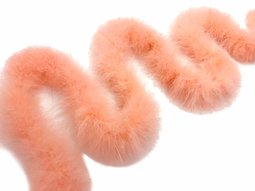 2 Yards - Peach Turkey Medium Weight Marabou Feather Boa 25 Gram