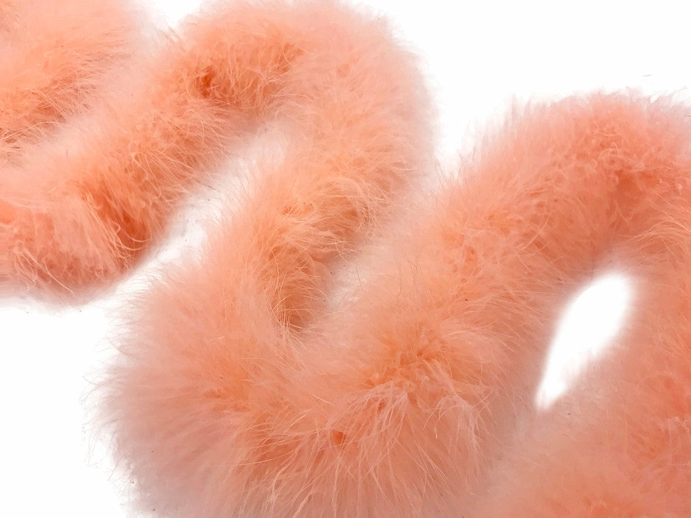 2 Yards - Peach Turkey Medium Weight Marabou Feather Boa 25 Gram