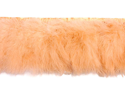 1 Yard - Apricot Marabou Turkey Fluff Feather Fringe Trim