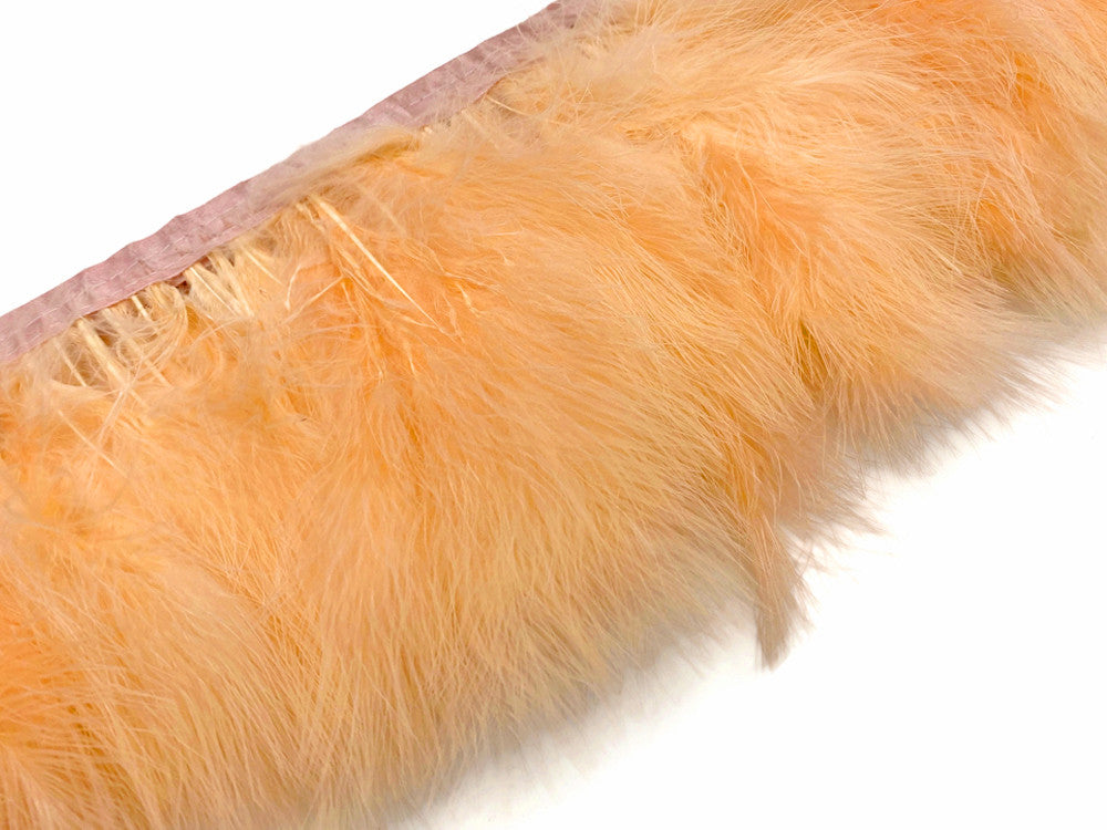 1 Yard - Apricot Marabou Turkey Fluff Feather Fringe Trim