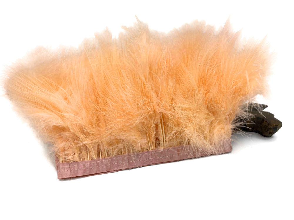 1 Yard - Apricot Marabou Turkey Fluff Feather Fringe Trim