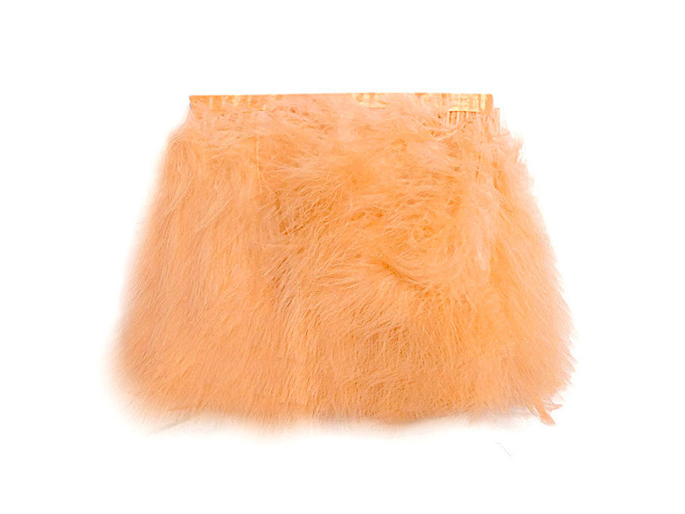 1 Yard - Apricot Marabou Turkey Fluff Feather Fringe Trim