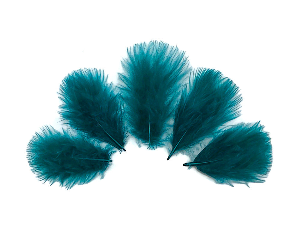 1 Pack - Peacock Green Turkey Marabou Short Down Fluff Loose Feathers 0.10 Oz.