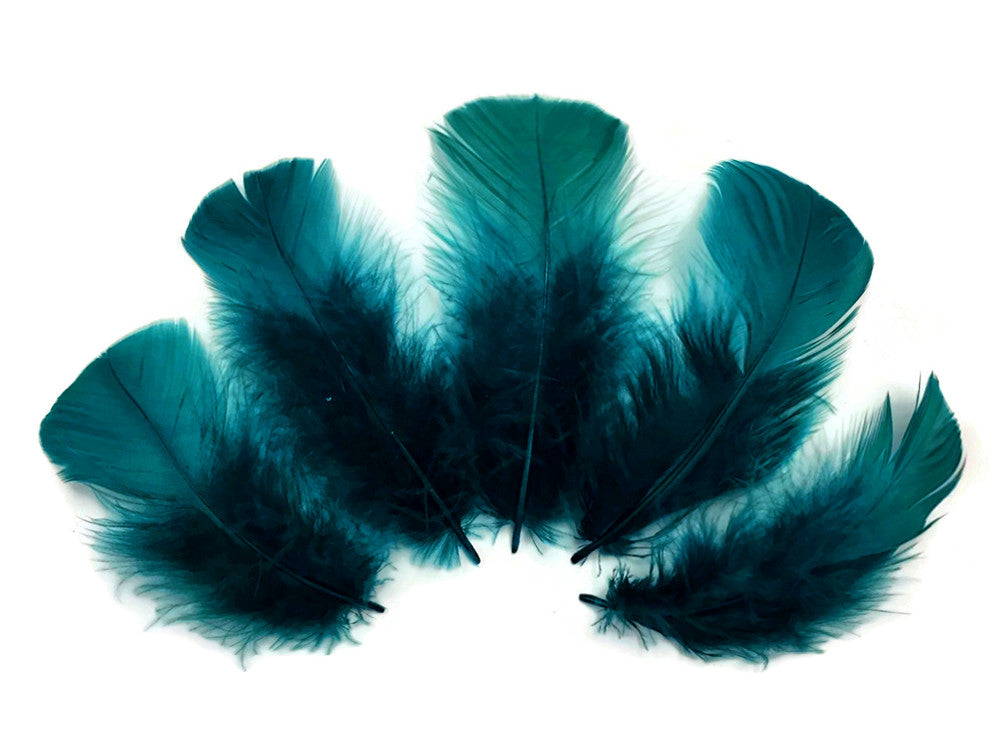 1 Pack - Peacock Blue Dyed Turkey T-Base triangle Body Plumage Feathers 0.50 Oz.