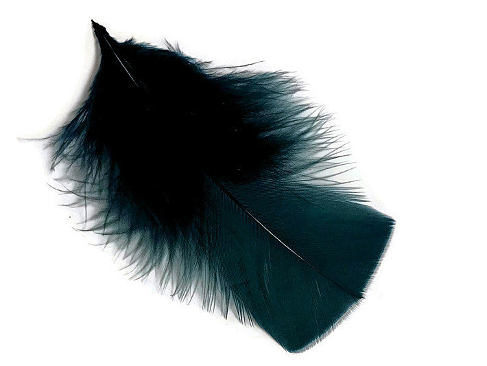 1 Pack - Peacock Blue Dyed Turkey T-Base triangle Body Plumage Feathers 0.50 Oz.