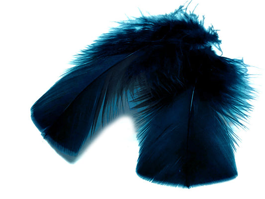 1 Pack - Peacock Blue Dyed Turkey T-Base triangle Body Plumage Feathers 0.50 Oz.