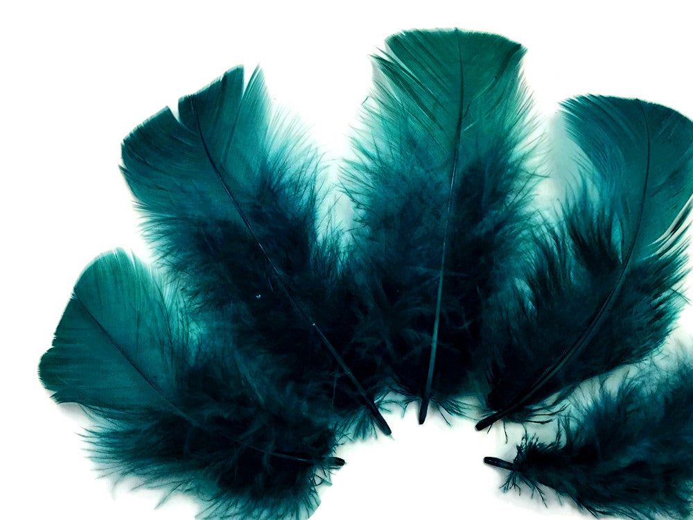 1 Pack - Peacock Blue Dyed Turkey T-Base triangle Body Plumage Feathers 0.50 Oz.