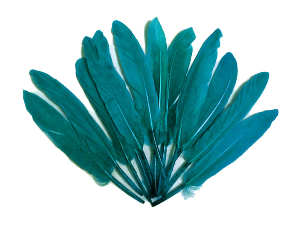 1/4 Lb. - Peacock Green Dyed Duck Cochettes Loose Wing Quill Wholesale Feather (Bulk)